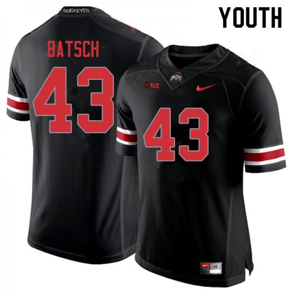 Ohio State Buckeyes #43 Ryan Batsch Youth University Jersey Blackout